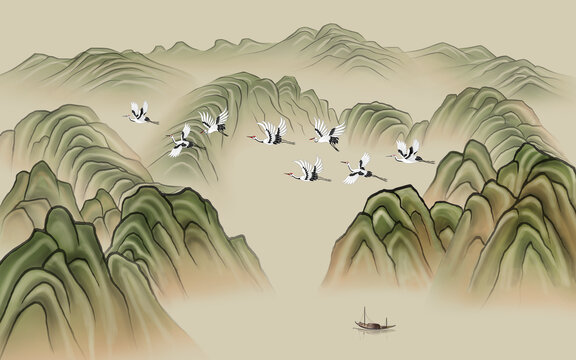 國(guó)潮山水
