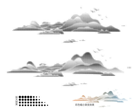圓點(diǎn)鏤空山水畫(huà)