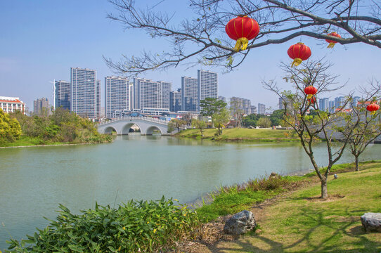 漳州龙文区湘桥湖公园风光