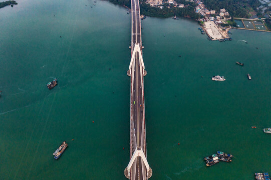 海南文昌清澜大桥航拍