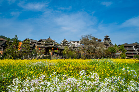 湖南通道横岭侗寨春色美丽乡村