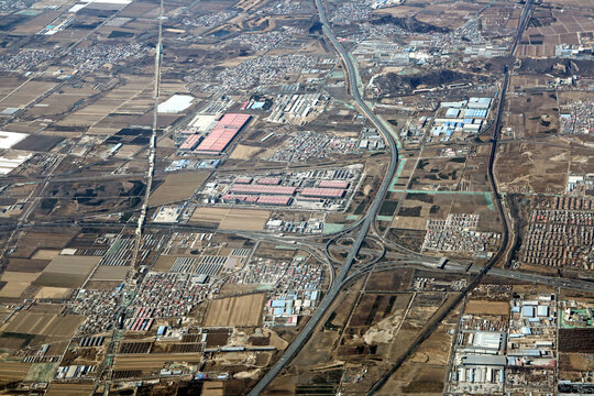 空中俯瞰北京城市