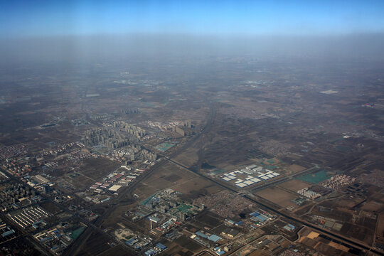 空中俯瞰北京城市