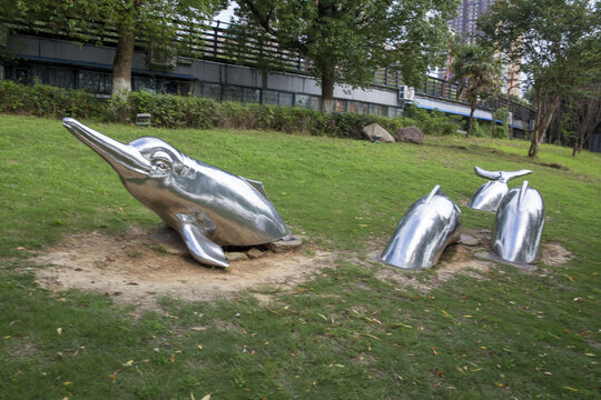 芜湖滨江公园白鱀豚雕塑