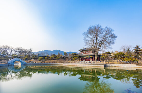 山西太原晋祠公园景观