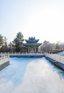 山西太原晋祠公园景观