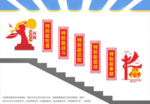 老西藏精神楼梯文化墙