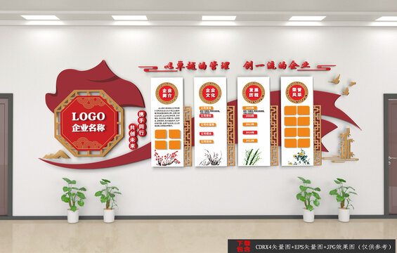 中式企業(yè)文化墻