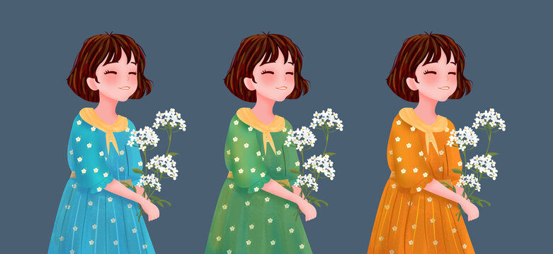 可愛捧花女孩合集