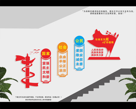 價(jià)值觀樓梯文化墻