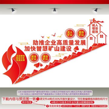 智慧礦山建設(shè)樓梯間文化墻