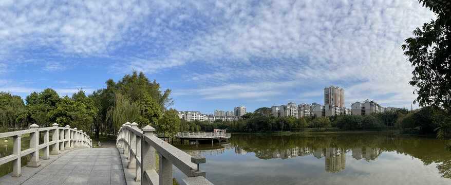 空气清新湖景小桥流水高清