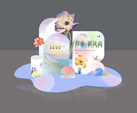 春季紫色系纸艺花美陈