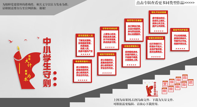 中小学守则楼梯文化墙