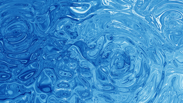 抽象蓝色流体水波纹