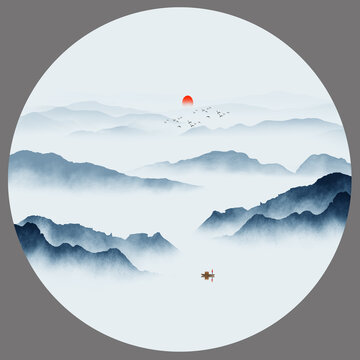 水墨山水圖