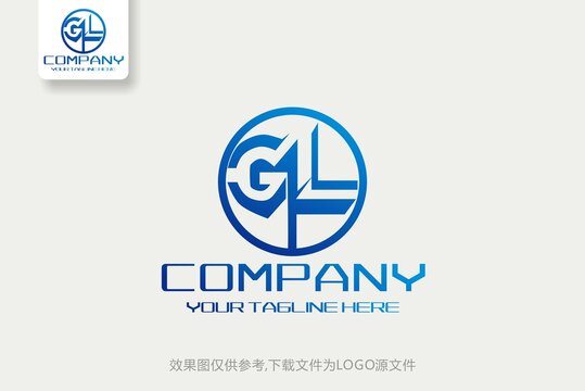 GL字母蓝色创意简约LOGO