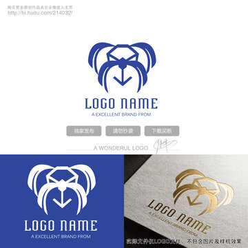 卡通小狗頭像LOGO