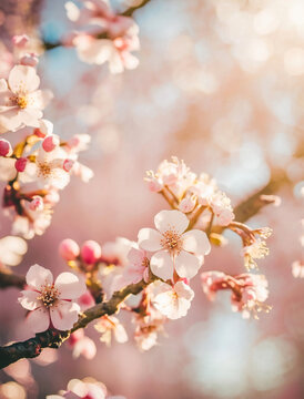 春天春游踏青樱花特写春季风光