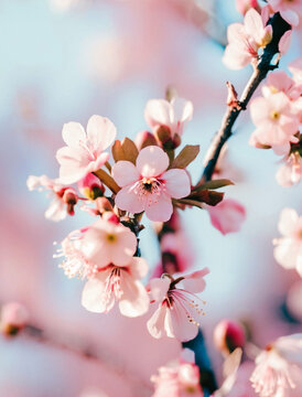 春天春游踏青樱花特写春季风光