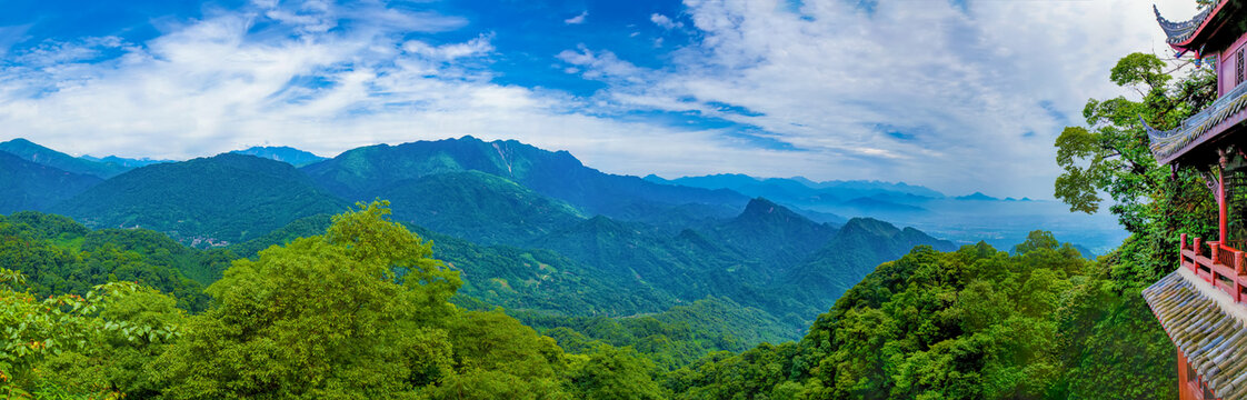 青城山老君阁全景图