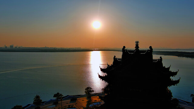 重元寺日落夕阳