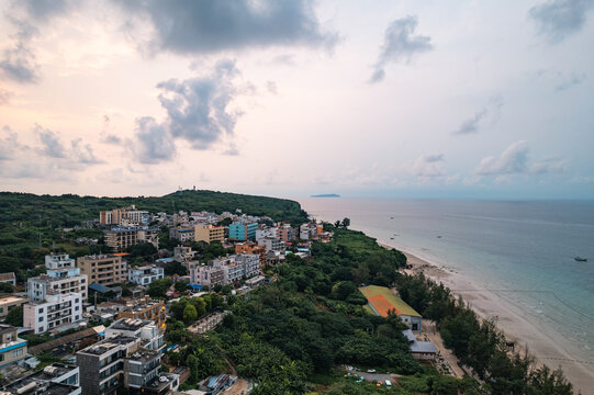 广西北海涠洲岛海岛风光航拍