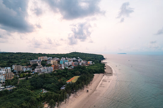 广西北海涠洲岛海岛风光航拍