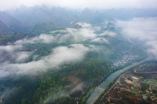 贵州荔波漳江大小七孔风景区