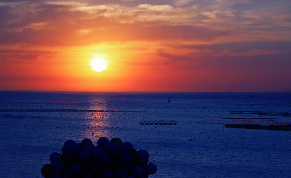 海岛日出日落海景大海深蓝