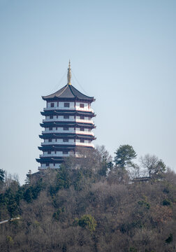 舒城万佛湖风景区的龙河古塔