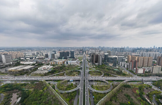 成都人民南路中轴线航拍