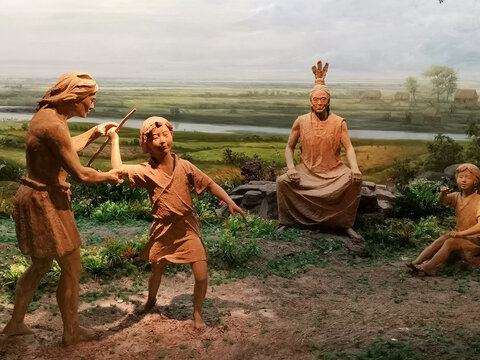 良渚文化原始人类生活场景