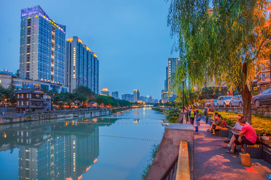 成都市南河夜景