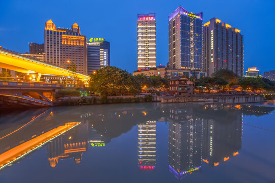 成都市南河夜景