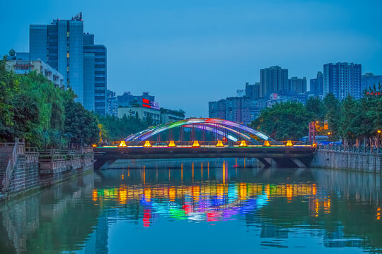 成都市南河夜景