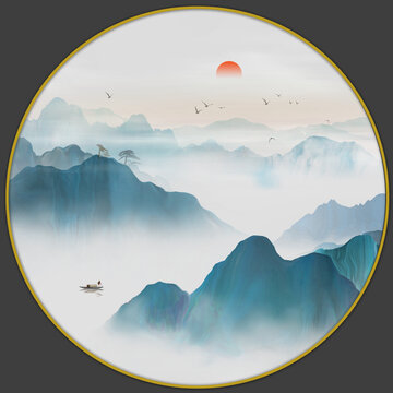 水墨山水圖