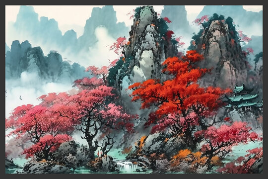 水墨山水画