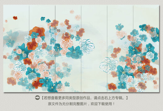 百色氛围感茶花背景画