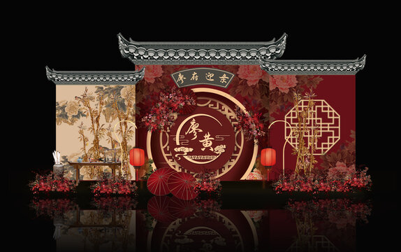 中式婚禮迎賓區(qū)