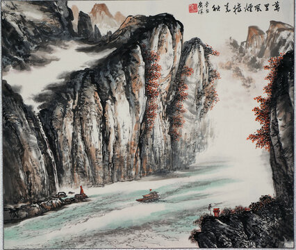 三峡山水画