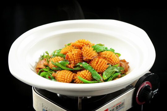 青椒花肉炒鮮鮑