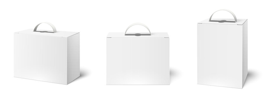 白色长方形手提纸盒样机效果图