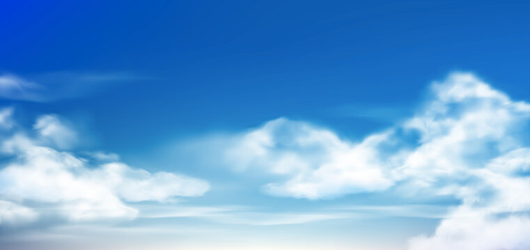 天气晴朗蓝天白云天空横幅背景