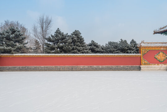 冬天雪后的沈阳清昭陵