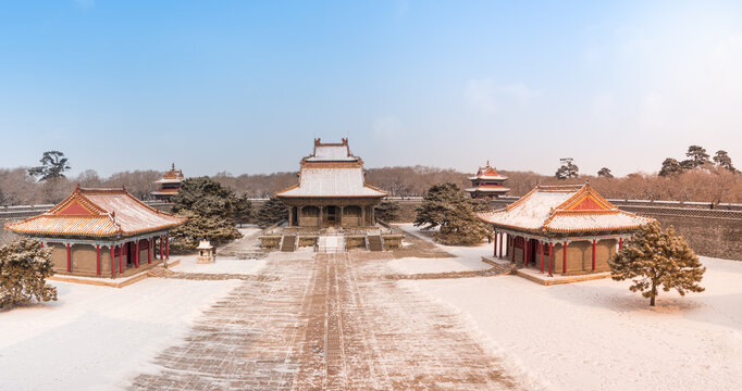 冬天雪后的沈阳清昭陵