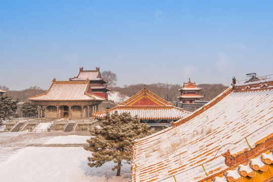 冬天雪后的沈阳清昭陵