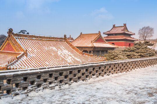 冬天雪后的沈阳清昭陵