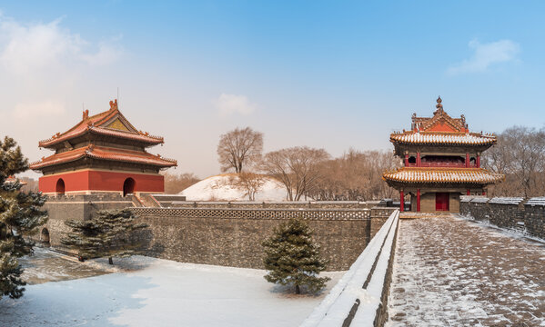 冬天雪后的沈阳清昭陵