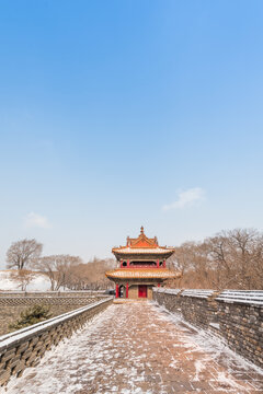 冬天雪后的沈阳清昭陵